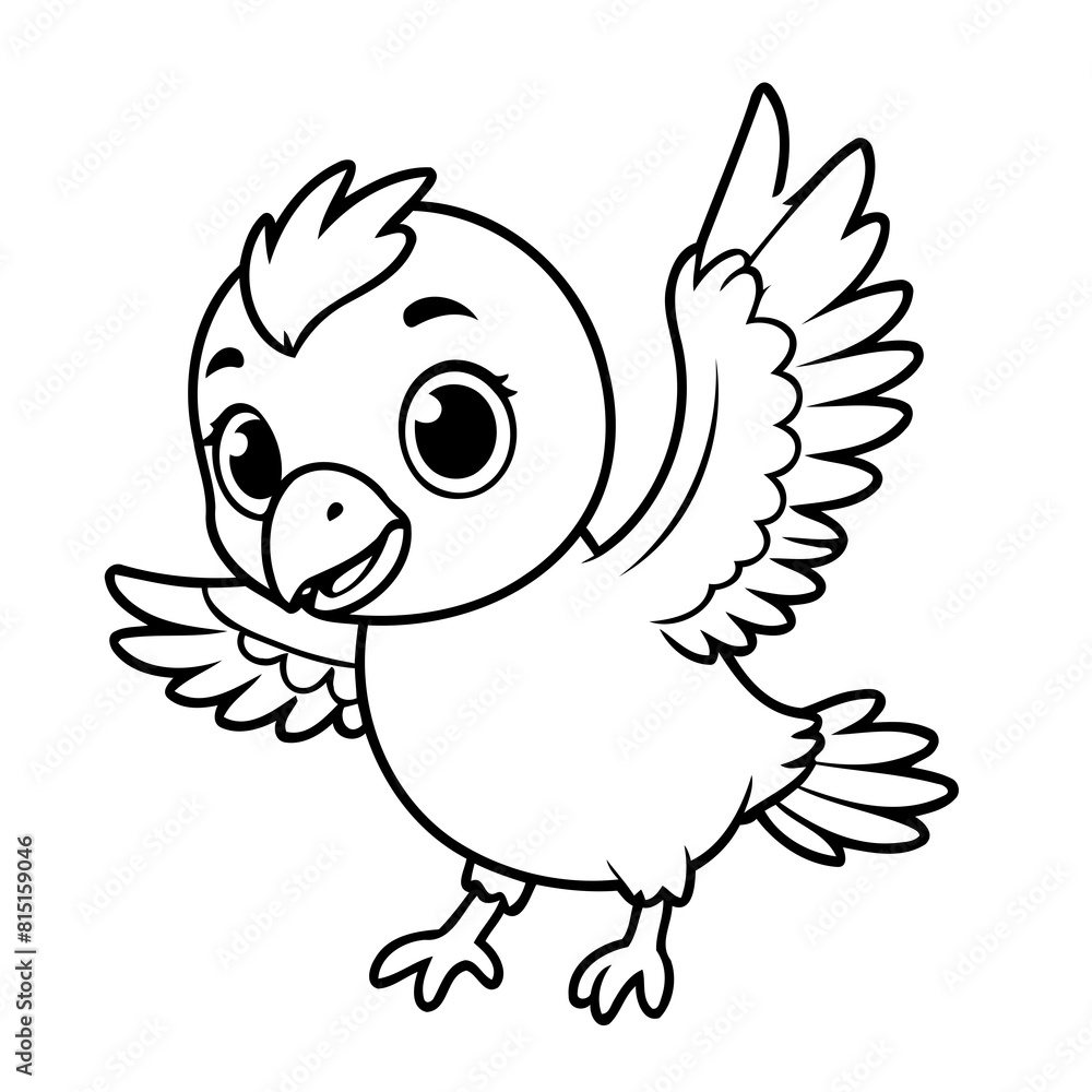 Fototapeta premium Simple vector illustration of Condor hand drawn for kids page