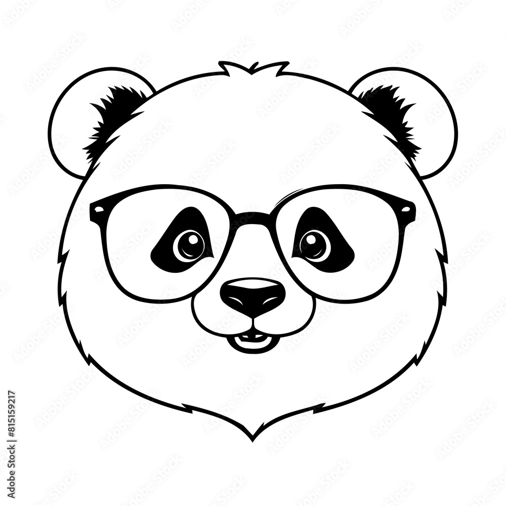Obraz premium Vector illustration of a cute Panda drawing for toddlers colouring page