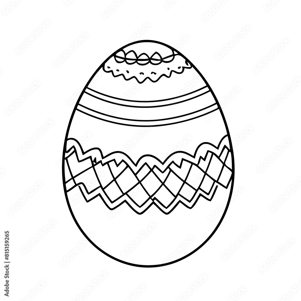 Cute vector illustration Easter drawing for colouring page Cute vector illustration Easter drawing for colouring page
