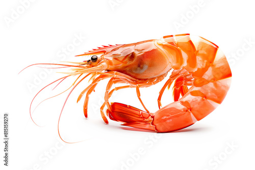 Red cooked tiger king prawn or shrimp isolated on white background with clipping path