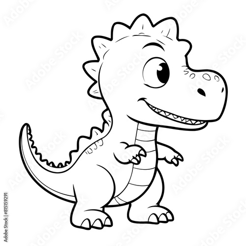 Cute vector illustration Spinosaurus doodle for kids coloring worksheet