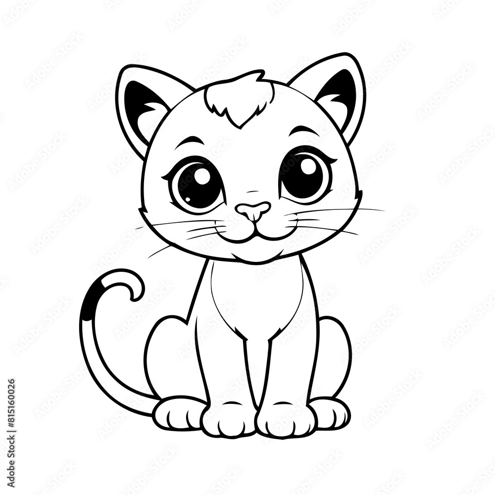 Cute vector illustration Puma doodle for kids colouring page Cute vector illustration Puma doodle for kids colouring page