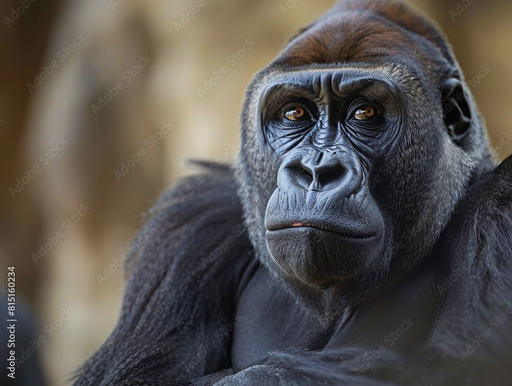 Obraz premium Somber Gorilla Portrait