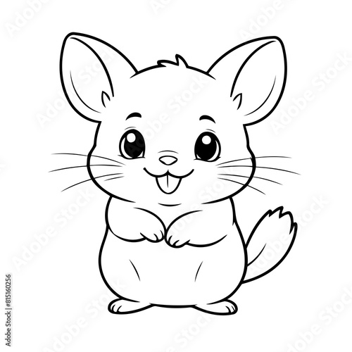 Cute vector illustration Chinchilla hand drawn for kids page