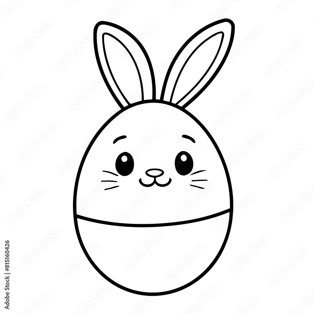 Obraz premium Cute vector illustration Bunny doodle for toddlers colouring page