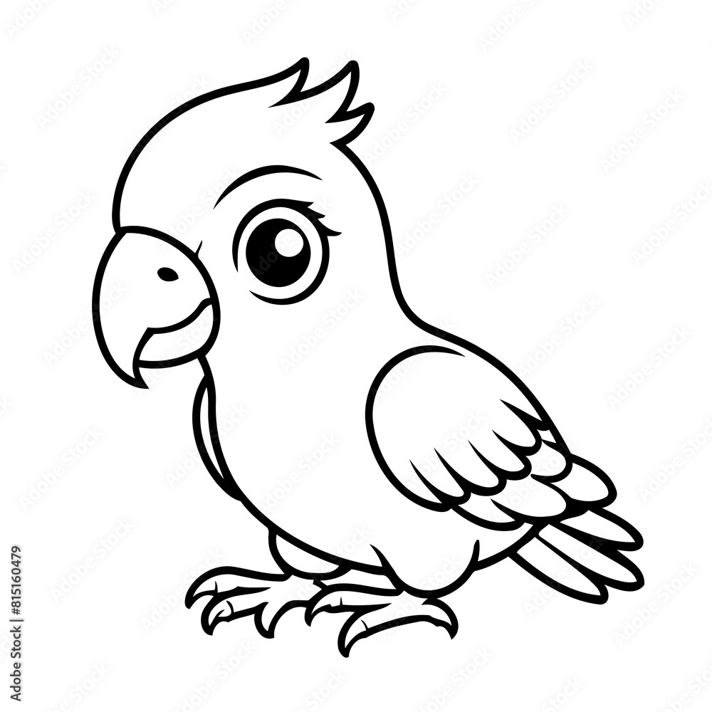 Cute vector illustration Parrot drawing for children page Cute vector illustration Parrot drawing for children page