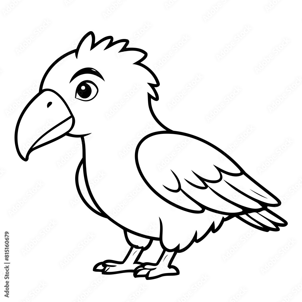 Obraz premium Simple vector illustration of Condor for toddlers colouring page