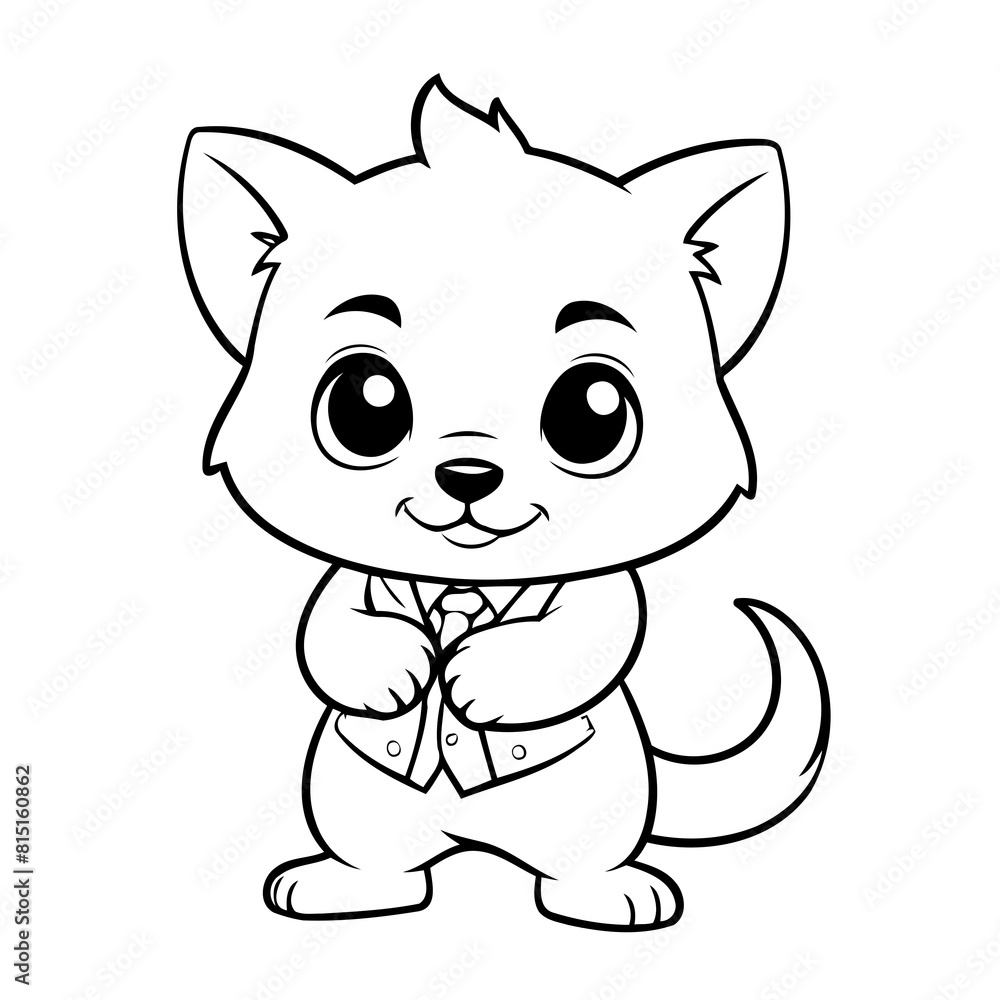 Cute vector illustration Animal hand drawn for kids coloring page