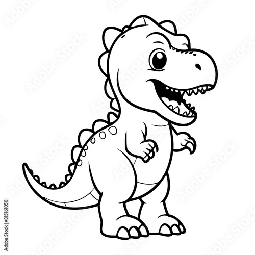 Cute vector illustration Tyrannosaurus hand drawn for toddlers