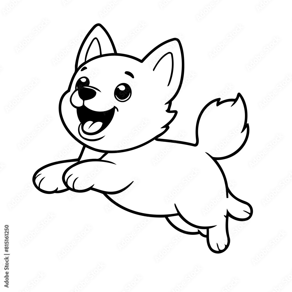 Vector illustration of a cute Dog drawing for toddlers coloring activity Vector illustration of a cute Dog drawing for toddlers coloring activity