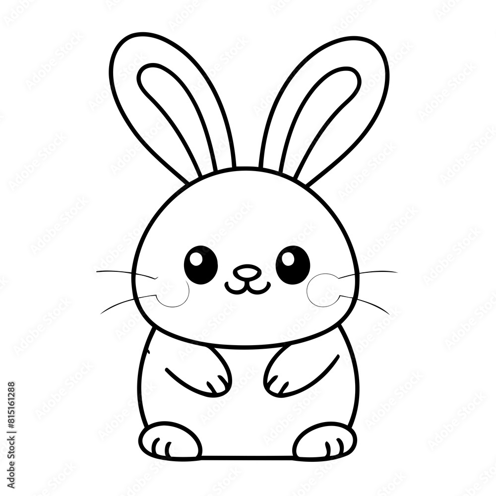 Obraz premium Cute vector illustration Easter drawing for colouring page