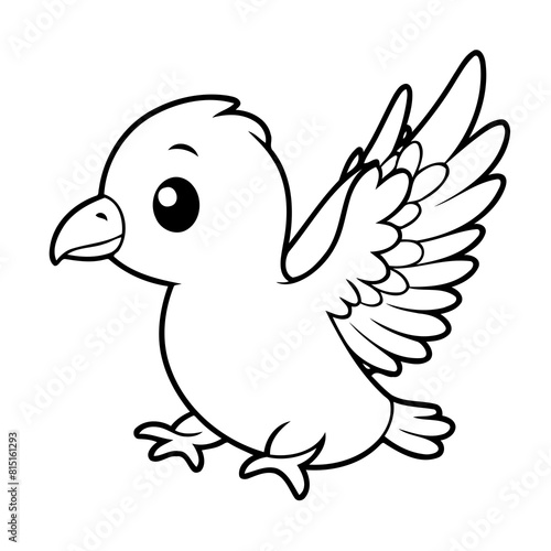 Vector illustration of a cute Condor doodle drawing for kids page