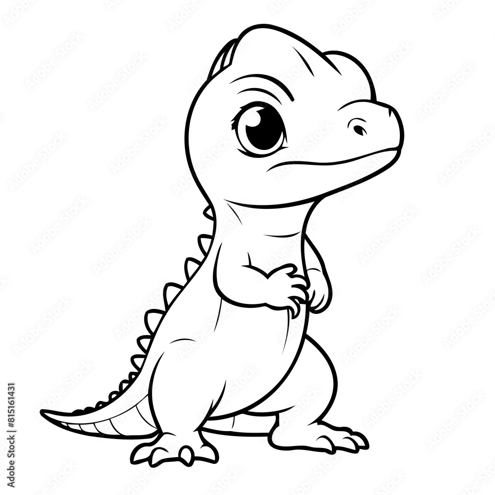 Vector illustration of a cute Lizard drawing for children page