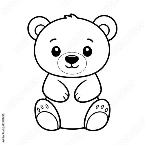 Simple vector illustration of Bear for children colouring activity