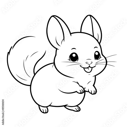 Cute vector illustration Chinchilla hand drawn for kids page