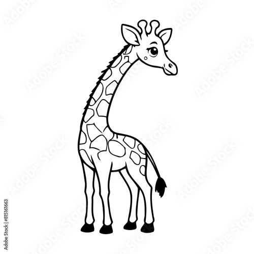 Vector illustration of a cute Giraffe drawing for toddlers book