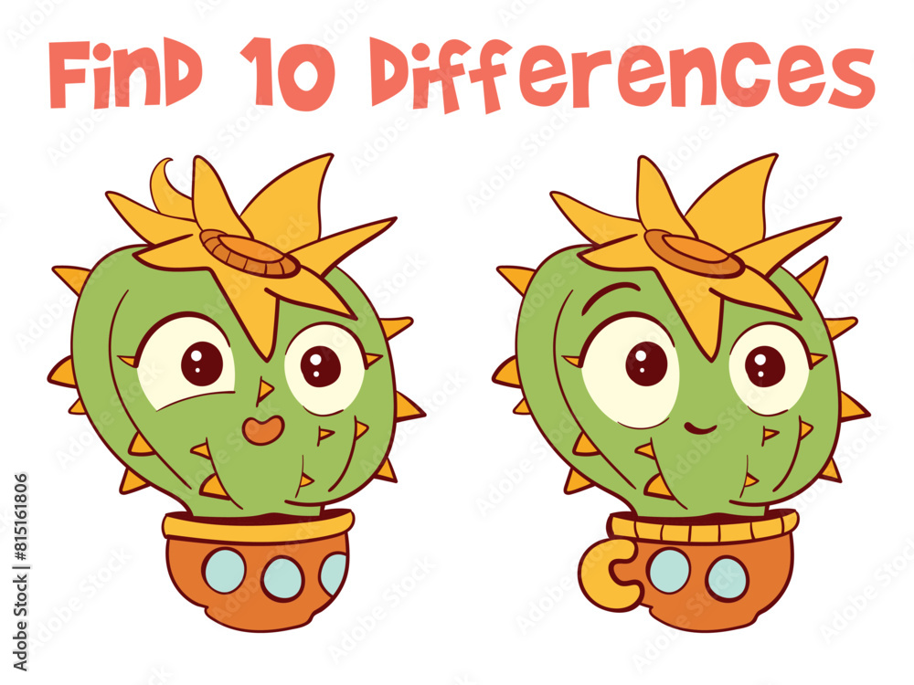 Vetor de Find 10 differences in the picture. Educational game for kids ...