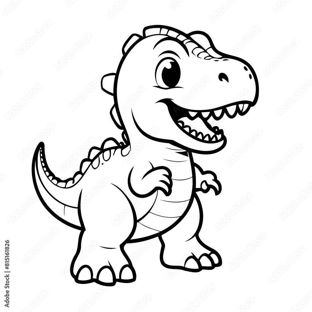 Cute vector illustration Tyrannosaurus drawing for children page Cute vector illustration Tyrannosaurus drawing for children page