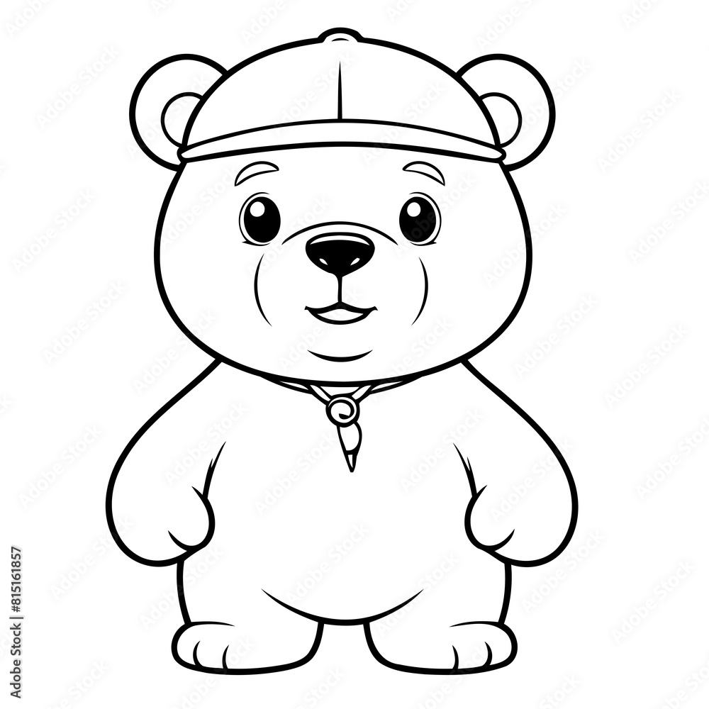 Vector illustration of a cute Bear drawing for kids page Vector illustration of a cute Bear drawing for kids page