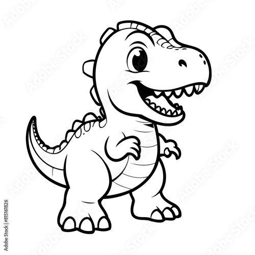 Cute vector illustration Tyrannosaurus drawing for children page