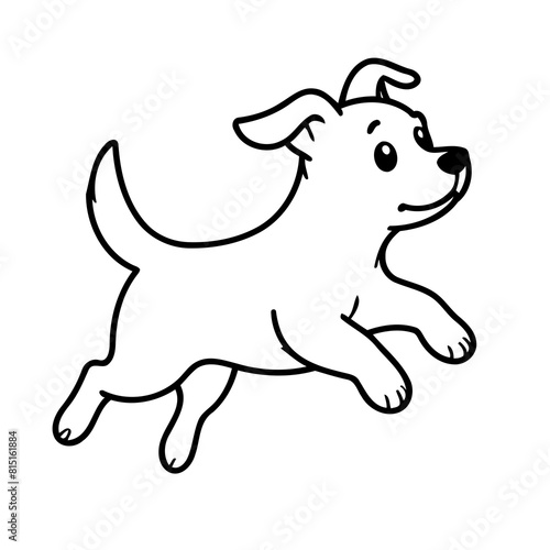 Cute vector illustration Dog doodle for toddlers coloring activity