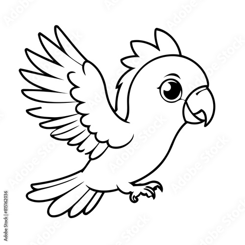 Vector illustration of a cute Macaw doodle for kids coloring worksheet