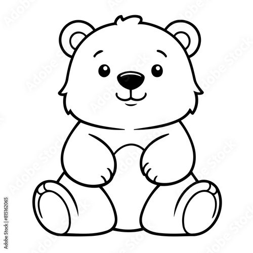 Vector illustration of a cute Bear doodle for toddlers coloring activity