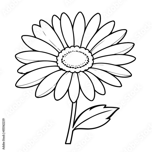 Simple vector illustration of Daisy for kids coloring page