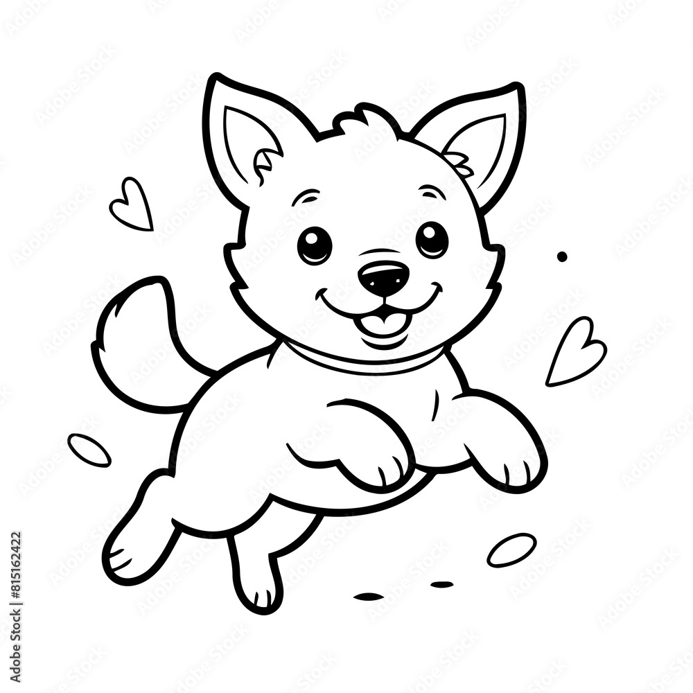 Vector illustration of a cute Dog doodle for toddlers worksheet Vector illustration of a cute Dog doodle for toddlers worksheet