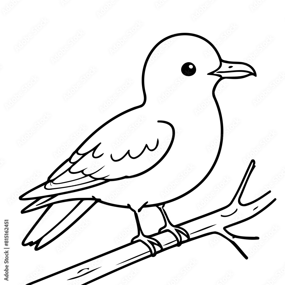 Vector illustration of a cute Seagull doodle for toddlers coloring activity Vector illustration of a cute Seagull doodle for toddlers coloring activity
