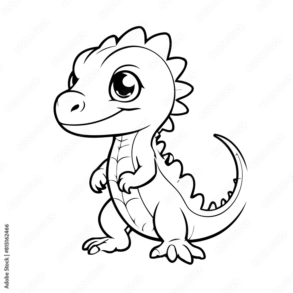 Simple vector illustration of Lizard outline for colouring page Simple vector illustration of Lizard outline for colouring page