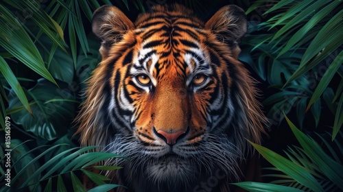 3d Tiger illustration background wallpaper colorful