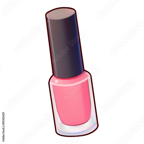 2d cosmetics , Pink nail Polish bottles ,  Beauty Products 