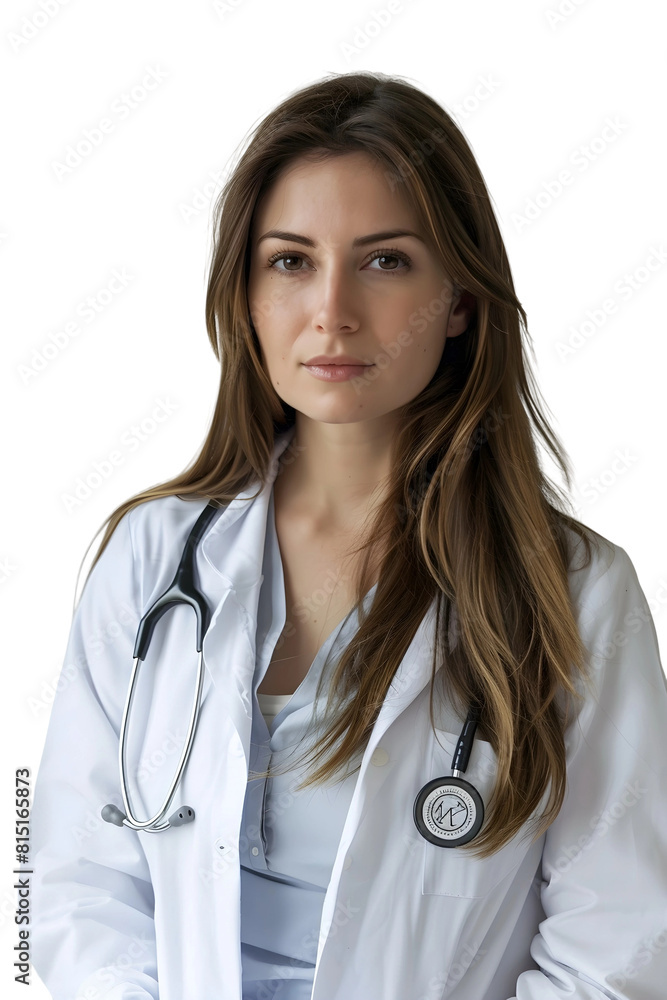 Portrait of a female doctor on a transparent background Portrait of a female doctor on a transparent background