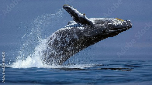 spy hopping , Adult gray whale Eschrichtius robustus . Generative Ai