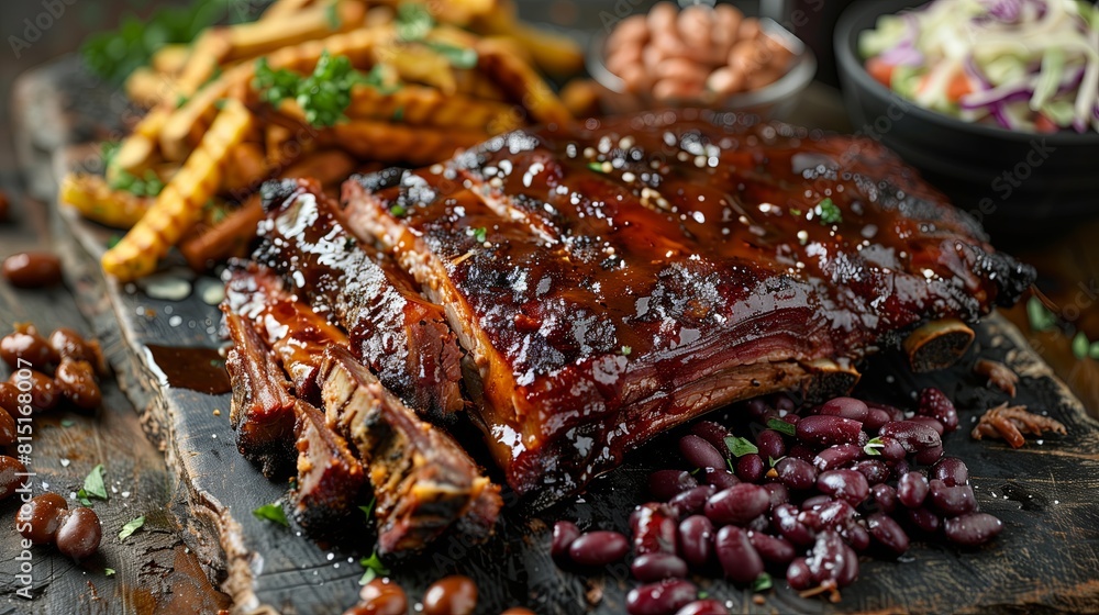 Kansas City Barbecue Feast: Ribs, Pulled Pork, Brisket, Beans, Coleslaw, Cornbread Kansas City Barbecue Feast: Ribs, Pulled Pork, Brisket, Beans, Coleslaw, Cornbread