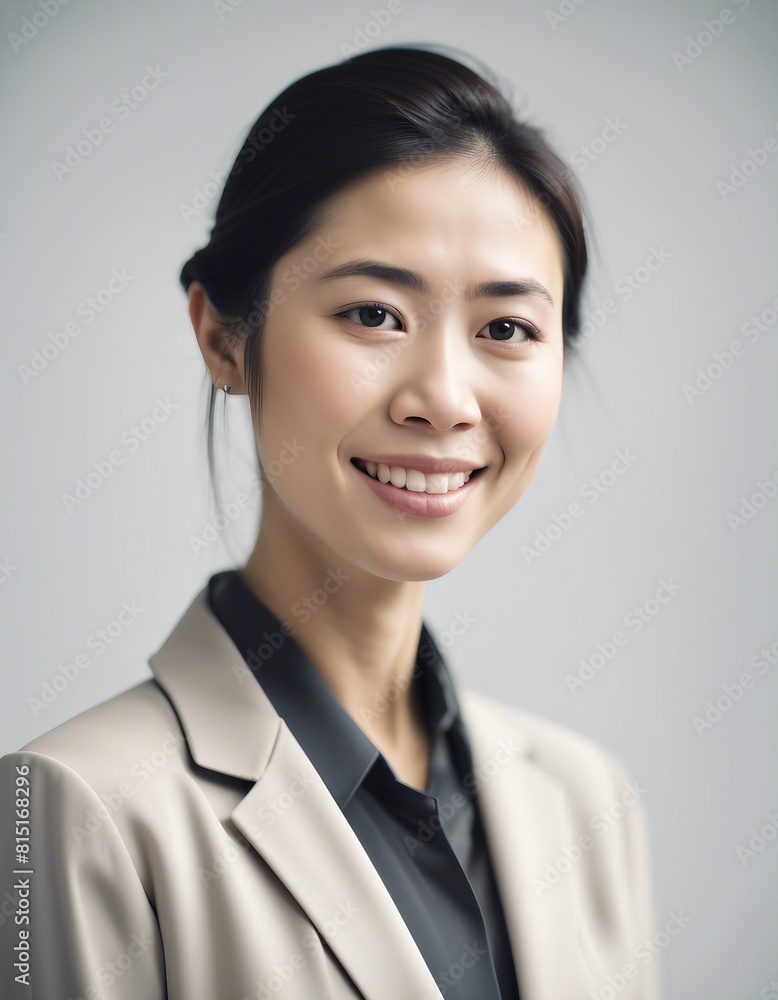 portrait of asian business woman with sincere smile, isolated white background, copy space for text
portrait of asian business woman with sincere smile, isolated white background, copy space for text