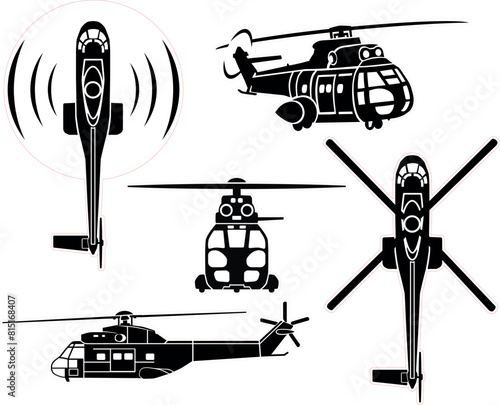 Medium size transport helicopter vector design 