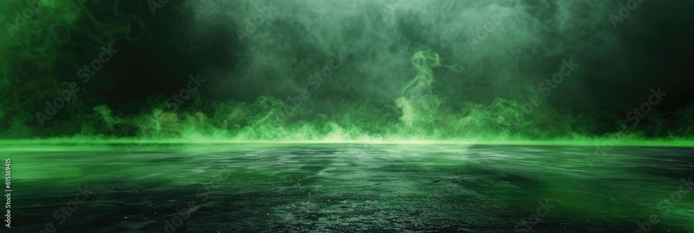 custom made wallpaper toronto digitalGreen Black. Abstract Concrete Basement Background with Shiny Neon Lights and Smoke