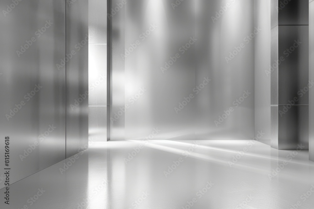 White Metal in a Sleek Grey Ambient Background with Gradient Lighting
