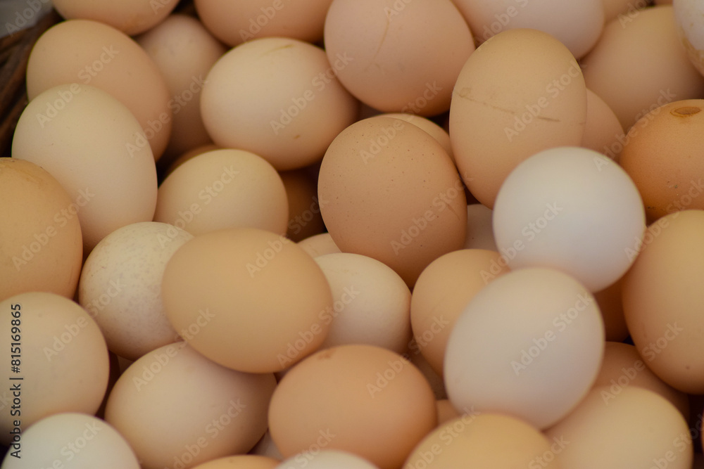 Natural village eggs sold in the market Natural village eggs sold in the market
