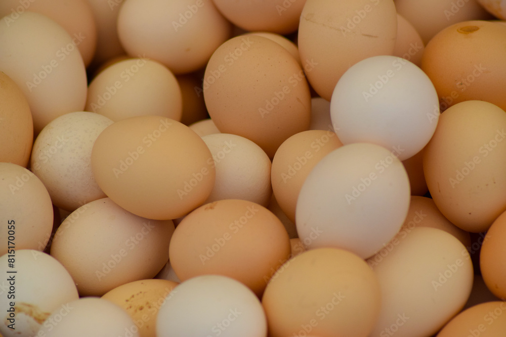Natural village eggs sold in the market Natural village eggs sold in the market