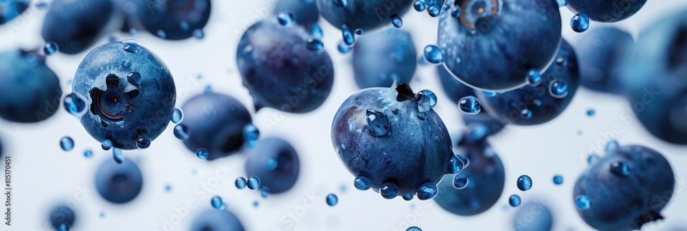 Isolated Blueberry Berry White Background with Falling Blue Berries Isolated Blueberry Berry White Background with Falling Blue Berries