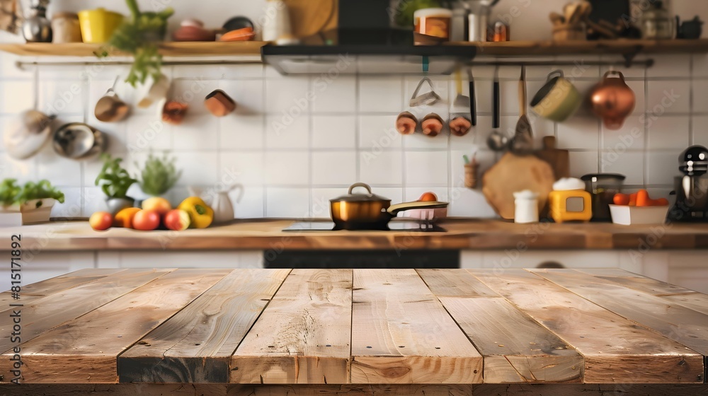 wooden table with kitchen background. Suitable concept for shooting in the kitchen. kitchen products background. food background. shooting table in kitchen. empty wooden table top and blur of room wooden table with kitchen background. Suitable concept for shooting in the kitchen. kitchen products background. food background. shooting table in kitchen. empty wooden table top and blur of room