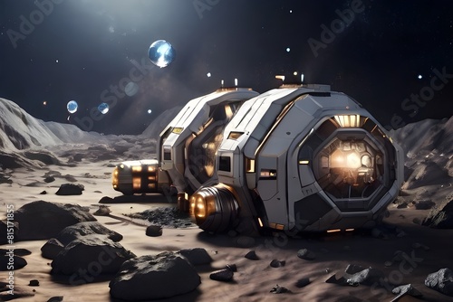 Wallpaper Mural Futuristic Frontier: Journeying Beyond with AI-Powered Spacecraft, AI-generated image of charming AI-spacecraft. AI-Driven Spacecraft Explores New Horizons. Torontodigital.ca