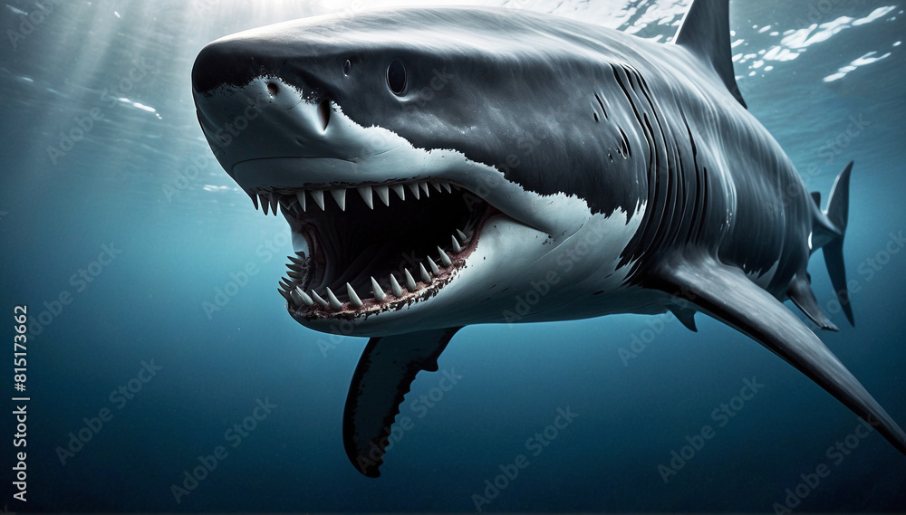 Naklejka premium great white shark