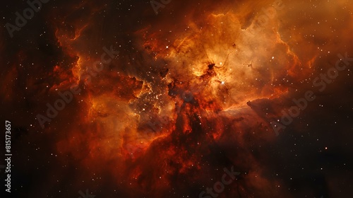 The image is a depiction of a nebula  a vast interstellar cloud of dust  hydrogen  helium and other ionized gases.