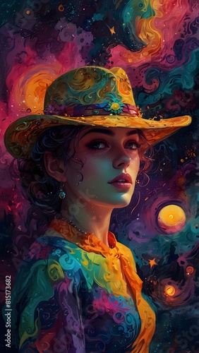 painting of a woman with a hat and dress in a city, elegant digital painting, gorgeous digital painting, beautiful character painting, digital art oil painting, beautiful gorgeous digital art, beautif
