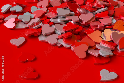 Stacks of Hearts Lovely and Beatiful Background and Banner. 3d Rendering
