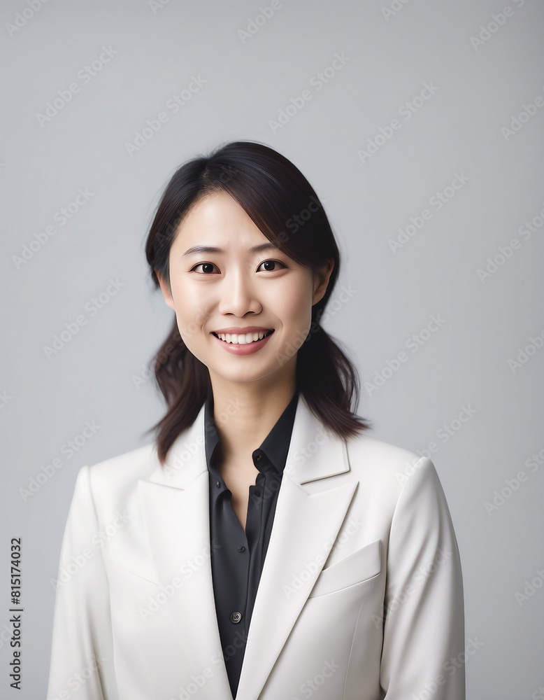 portrait of asian business woman with sincere smile, isolated white background, copy space for text
portrait of asian business woman with sincere smile, isolated white background, copy space for text